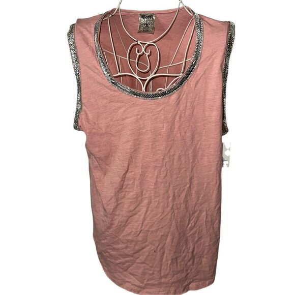 NEW WITH TAGS Vocal Beautiful CHIC SLEEVELESS TOP - BLUSH Women's PINK Blouse si - Picture 1 of 9